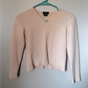 J Crew Blush Long Sleeve Cropped Sweater Medium Cute